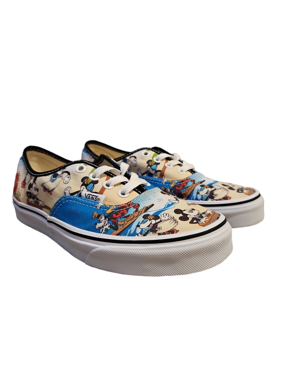 Vans Blue & White Mickey Mouse Low-Top Sneakers